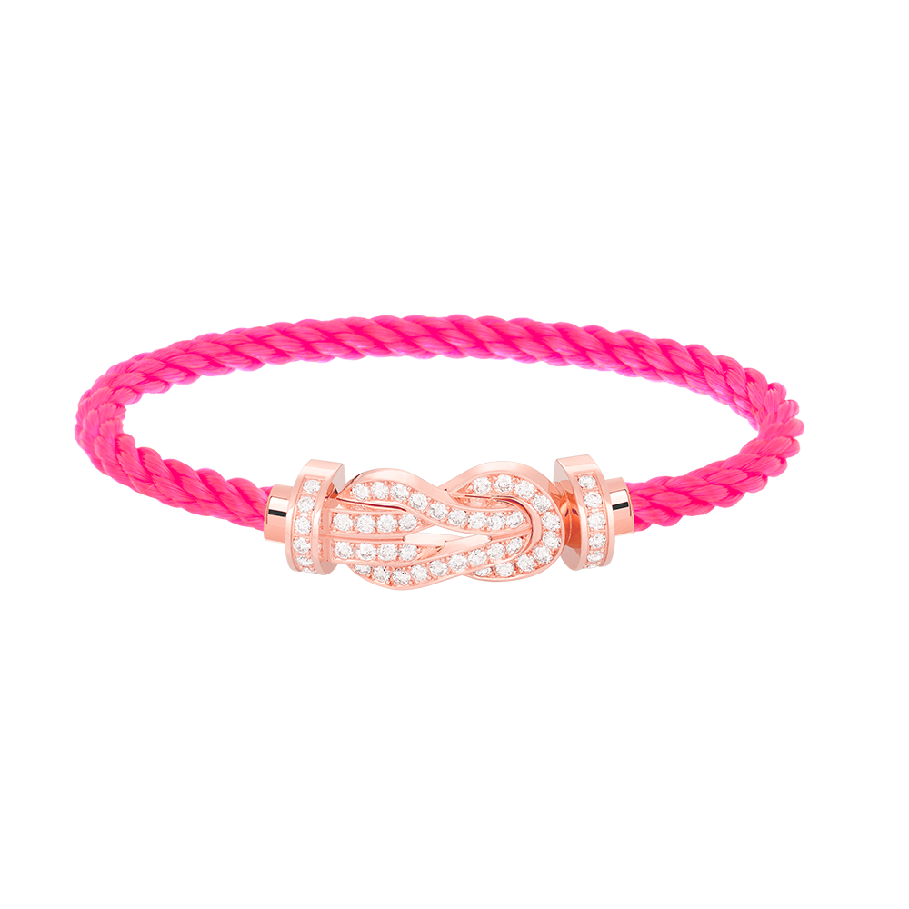 [AuraEcho Jewelry]CHANCE LARGE 8 FIGURE BUCKLE FULL DIAMOND BRACELET ROSE GOLD
