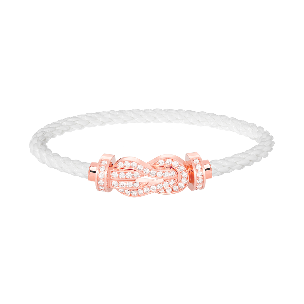 [AuraEcho Jewelry]CHANCE LARGE 8 FIGURE BUCKLE FULL DIAMOND BRACELET ROSE GOLD