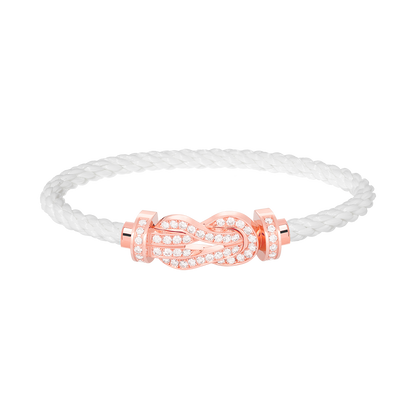 [AuraEcho Jewelry]CHANCE LARGE 8 FIGURE BUCKLE FULL DIAMOND BRACELET ROSE GOLD