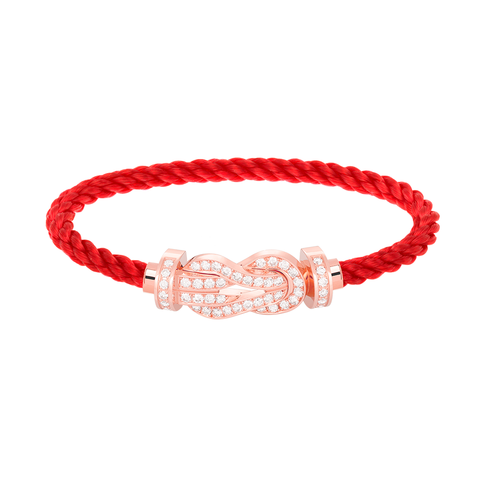 [AuraEcho Jewelry]CHANCE LARGE 8 FIGURE BUCKLE FULL DIAMOND BRACELET ROSE GOLD