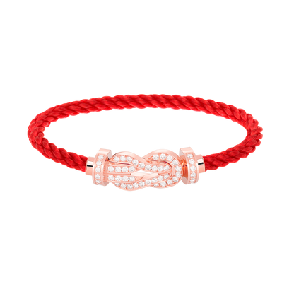 [AuraEcho Jewelry]CHANCE LARGE 8 FIGURE BUCKLE FULL DIAMOND BRACELET ROSE GOLD