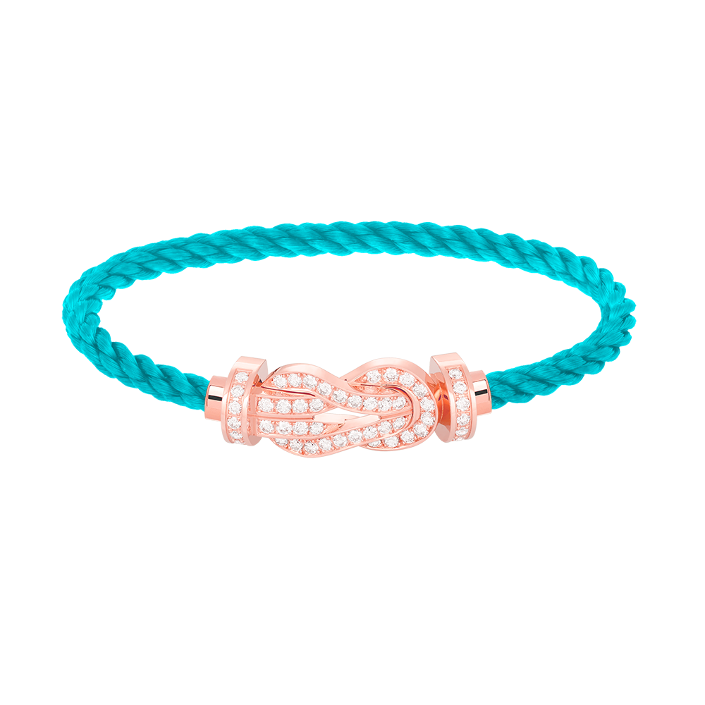 [AuraEcho Jewelry]CHANCE LARGE 8 FIGURE BUCKLE FULL DIAMOND BRACELET ROSE GOLD