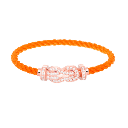 [AuraEcho Jewelry]CHANCE LARGE 8 FIGURE BUCKLE FULL DIAMOND BRACELET ROSE GOLD