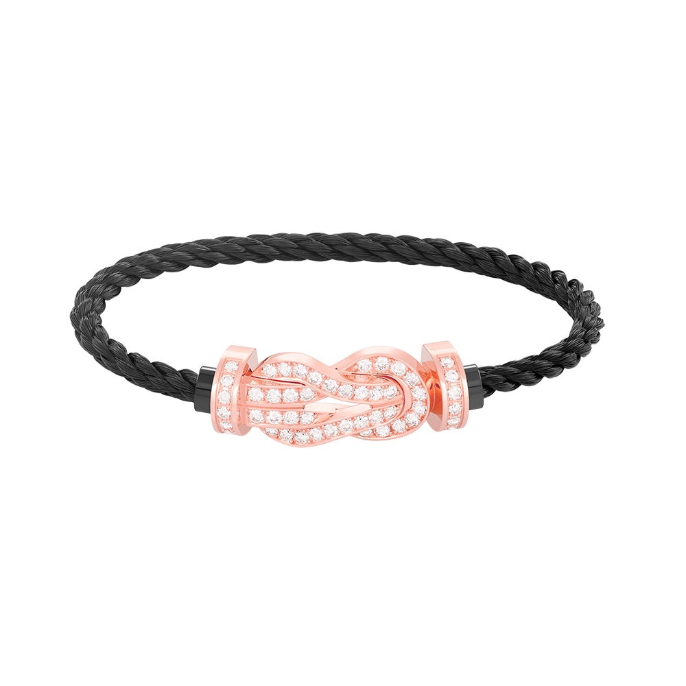 [AuraEcho Jewelry]CHANCE LARGE 8 FIGURE BUCKLE FULL DIAMOND BRACELET ROSE GOLD