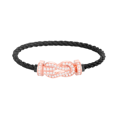 [AuraEcho Jewelry]CHANCE LARGE 8 FIGURE BUCKLE FULL DIAMOND BRACELET ROSE GOLD