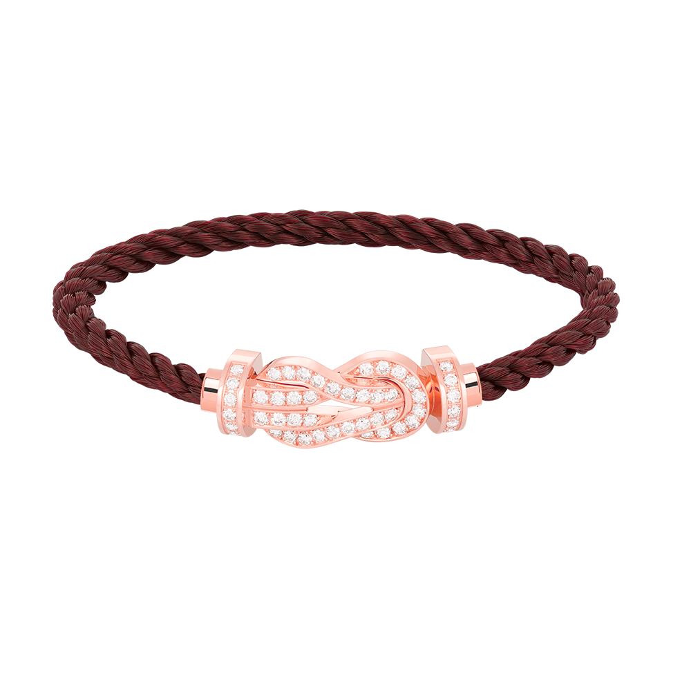 [AuraEcho Jewelry]CHANCE LARGE 8 FIGURE BUCKLE FULL DIAMOND BRACELET ROSE GOLD