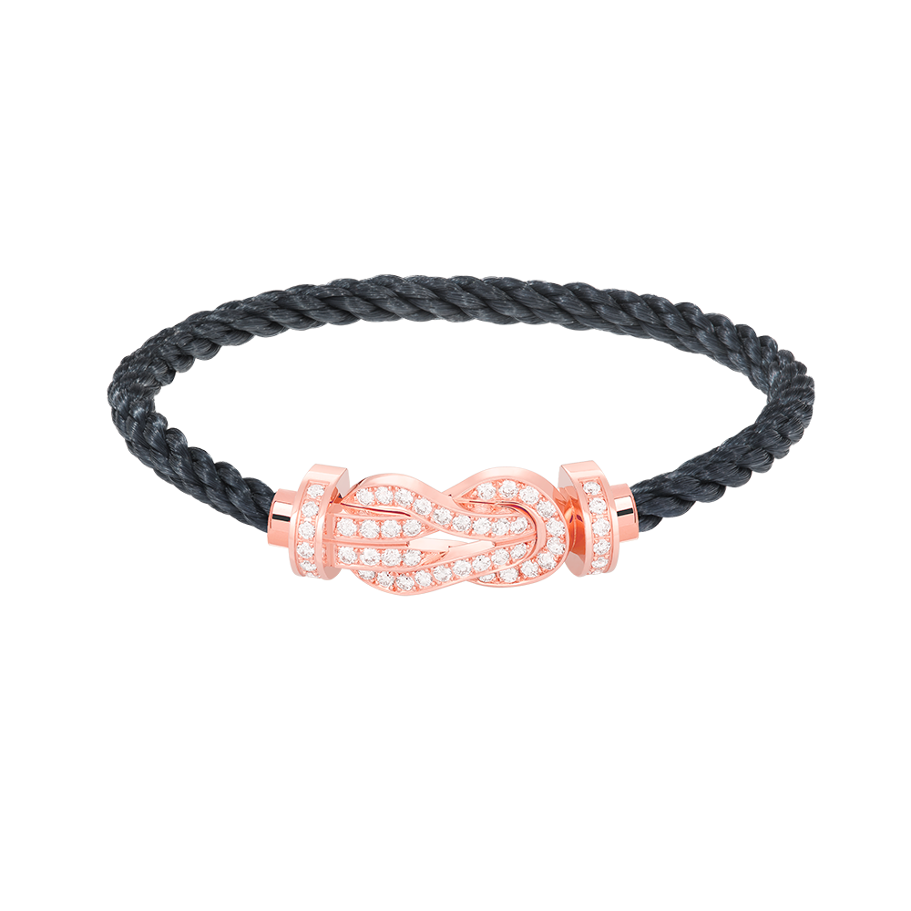 [AuraEcho Jewelry]CHANCE LARGE 8 FIGURE BUCKLE FULL DIAMOND BRACELET ROSE GOLD
