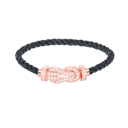 [AuraEcho Jewelry]CHANCE LARGE 8 FIGURE BUCKLE FULL DIAMOND BRACELET ROSE GOLD