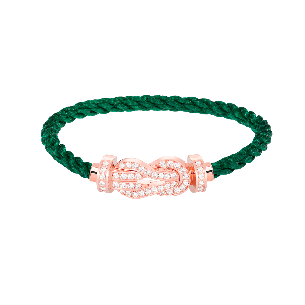 [AuraEcho Jewelry]CHANCE LARGE 8 FIGURE BUCKLE FULL DIAMOND BRACELET ROSE GOLD
