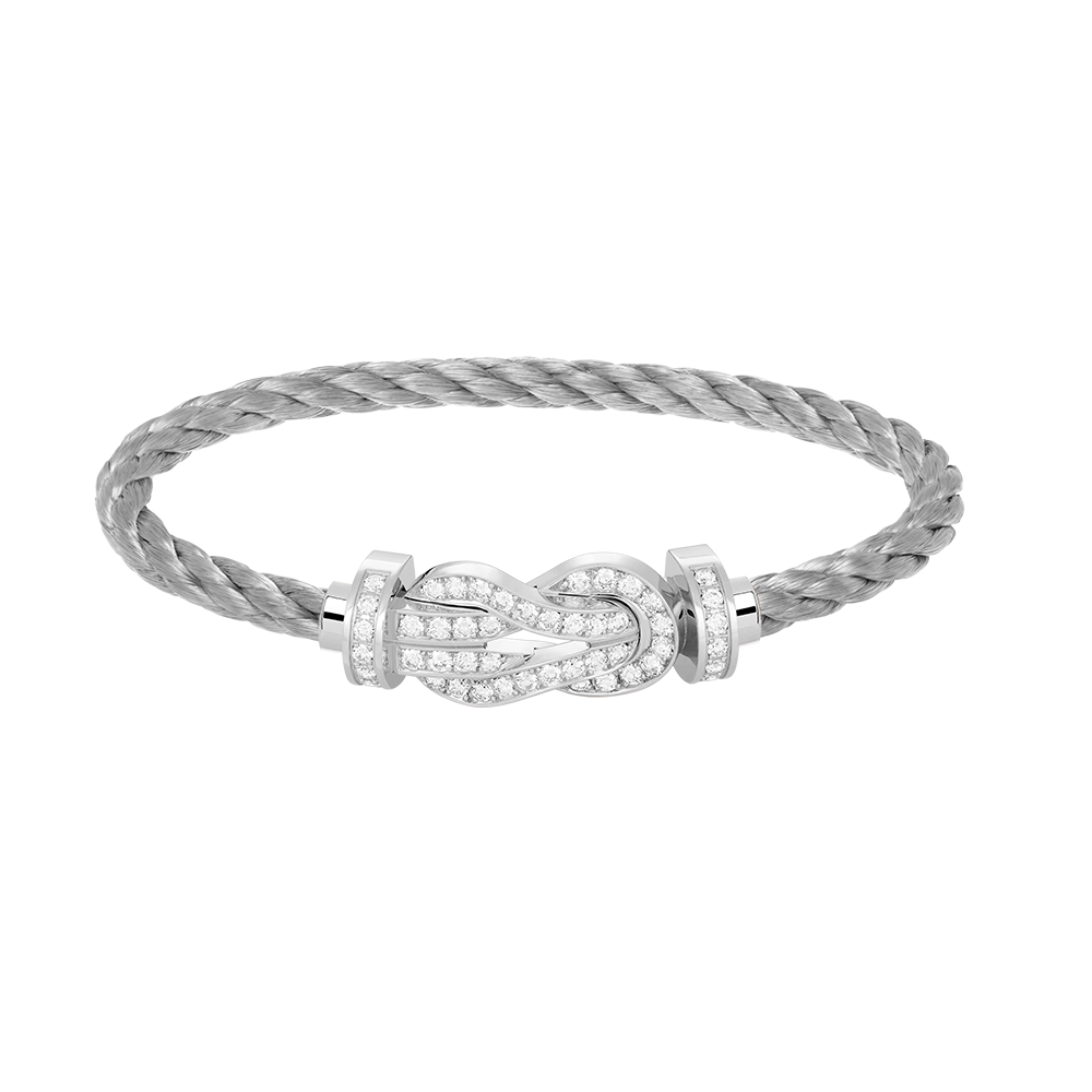 [AuraEcho Jewelry]CHANCE LARGE 8 FIGURE BUCKLE FULL DIAMOND BRACELET SILVER