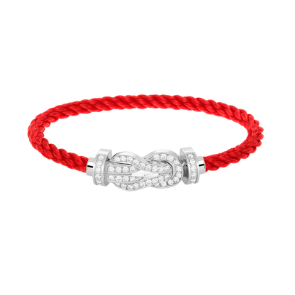 [AuraEcho Jewelry]CHANCE LARGE 8 FIGURE BUCKLE FULL DIAMOND BRACELET SILVER