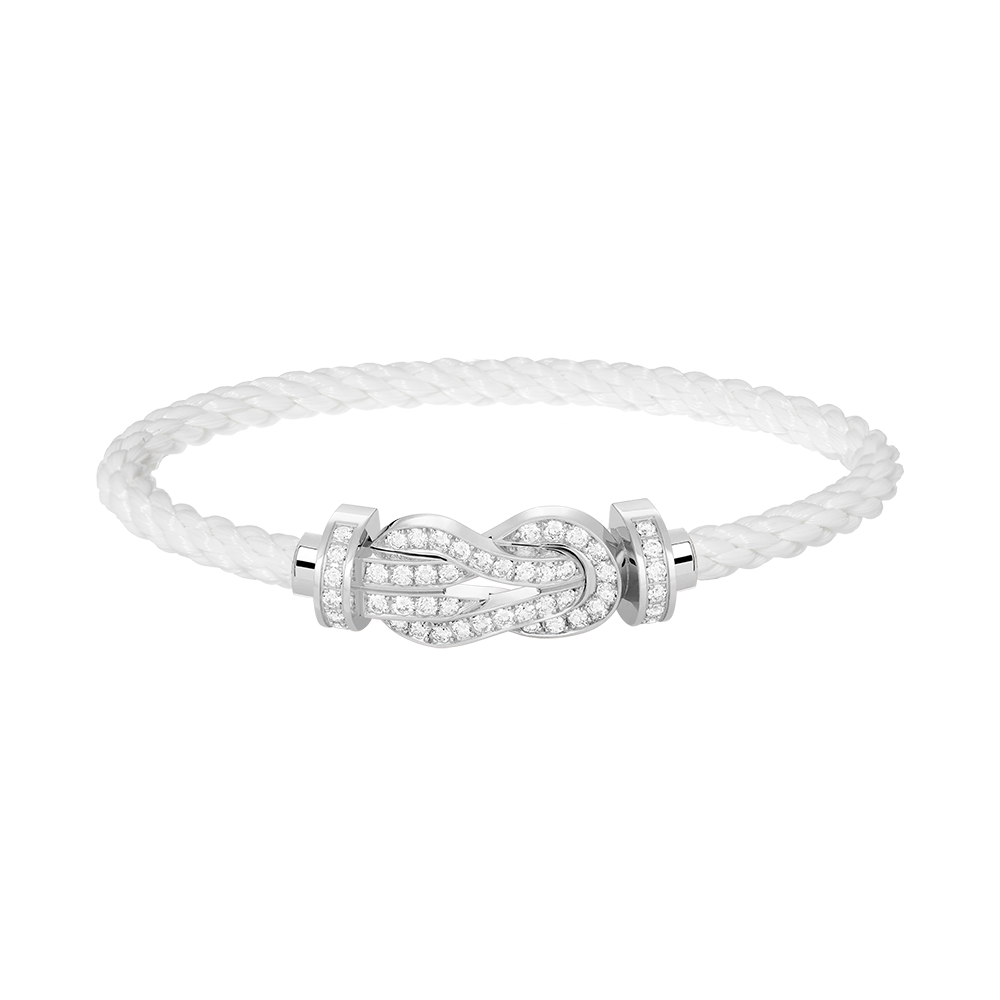 [AuraEcho Jewelry]CHANCE LARGE 8 FIGURE BUCKLE FULL DIAMOND BRACELET SILVER