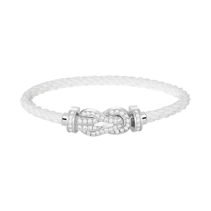 [AuraEcho Jewelry]CHANCE LARGE 8 FIGURE BUCKLE FULL DIAMOND BRACELET SILVER