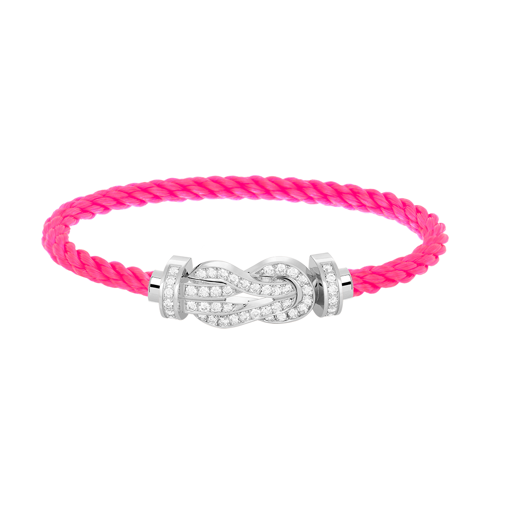 [AuraEcho Jewelry]CHANCE LARGE 8 FIGURE BUCKLE FULL DIAMOND BRACELET SILVER