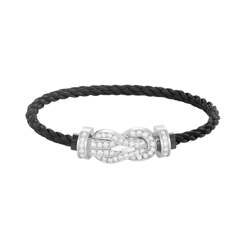 [AuraEcho Jewelry]CHANCE LARGE 8 FIGURE BUCKLE FULL DIAMOND BRACELET SILVER