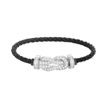 [AuraEcho Jewelry]CHANCE LARGE 8 FIGURE BUCKLE FULL DIAMOND BRACELET SILVER