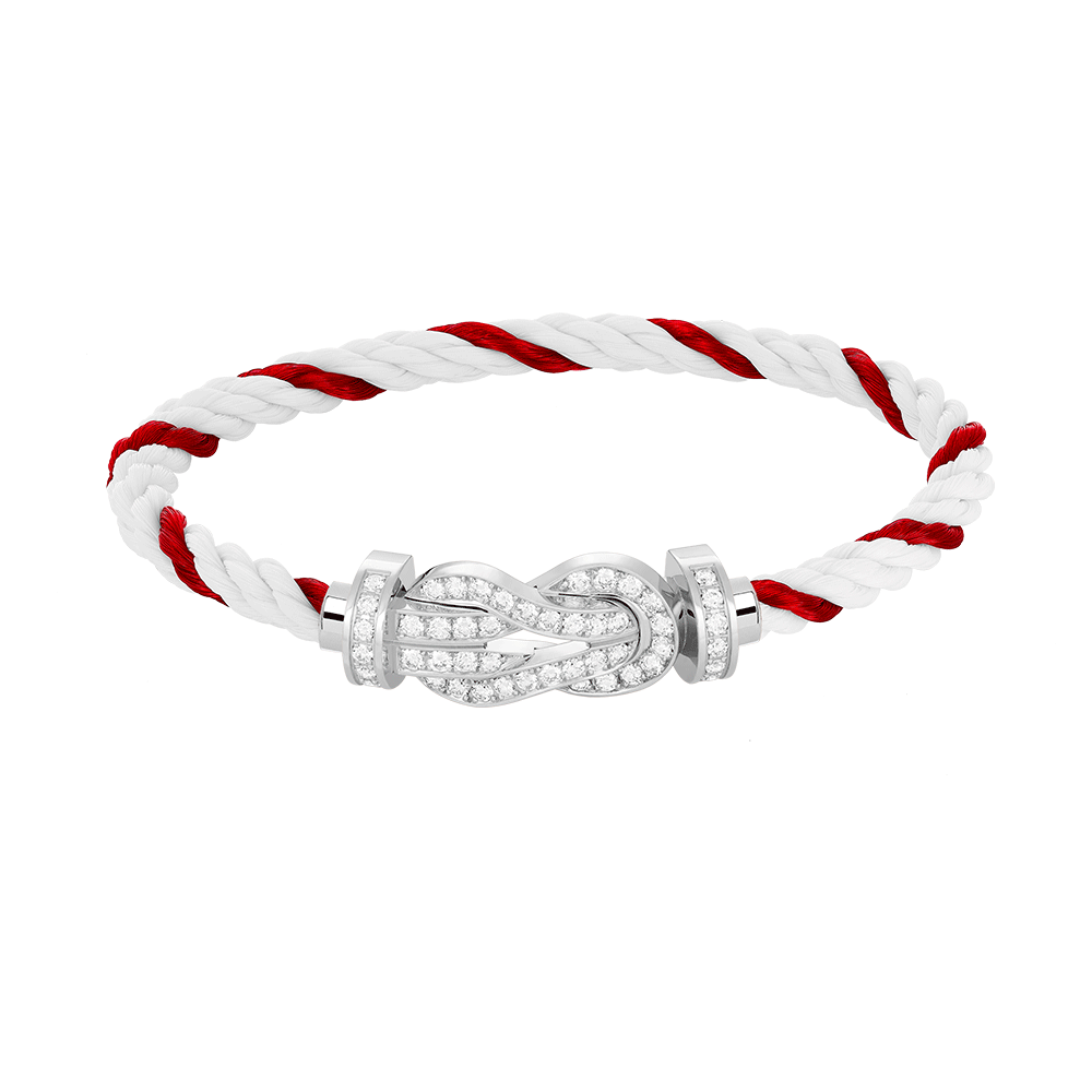 [AuraEcho Jewelry]CHANCE LARGE 8 FIGURE BUCKLE FULL DIAMOND BRACELET SILVER