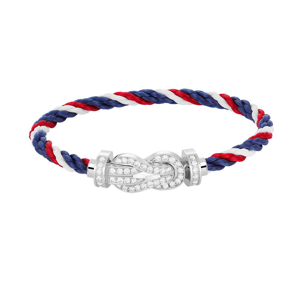 [AuraEcho Jewelry]CHANCE LARGE 8 FIGURE BUCKLE FULL DIAMOND BRACELET SILVER