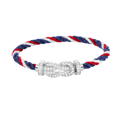 [AuraEcho Jewelry]CHANCE LARGE 8 FIGURE BUCKLE FULL DIAMOND BRACELET SILVER