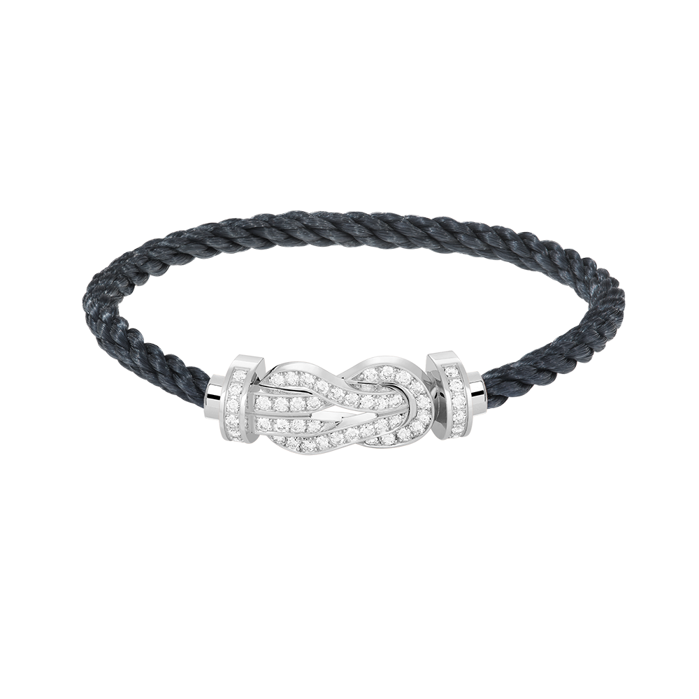 [AuraEcho Jewelry]CHANCE LARGE 8 FIGURE BUCKLE FULL DIAMOND BRACELET SILVER