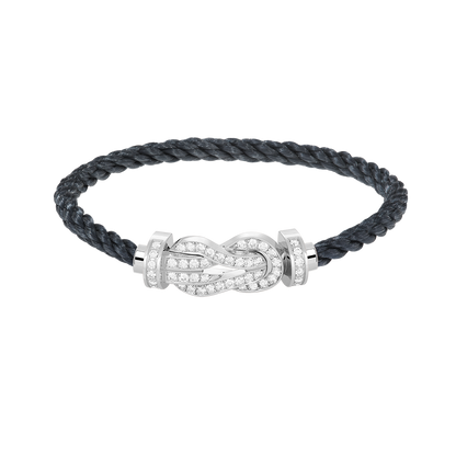 [AuraEcho Jewelry]CHANCE LARGE 8 FIGURE BUCKLE FULL DIAMOND BRACELET SILVER