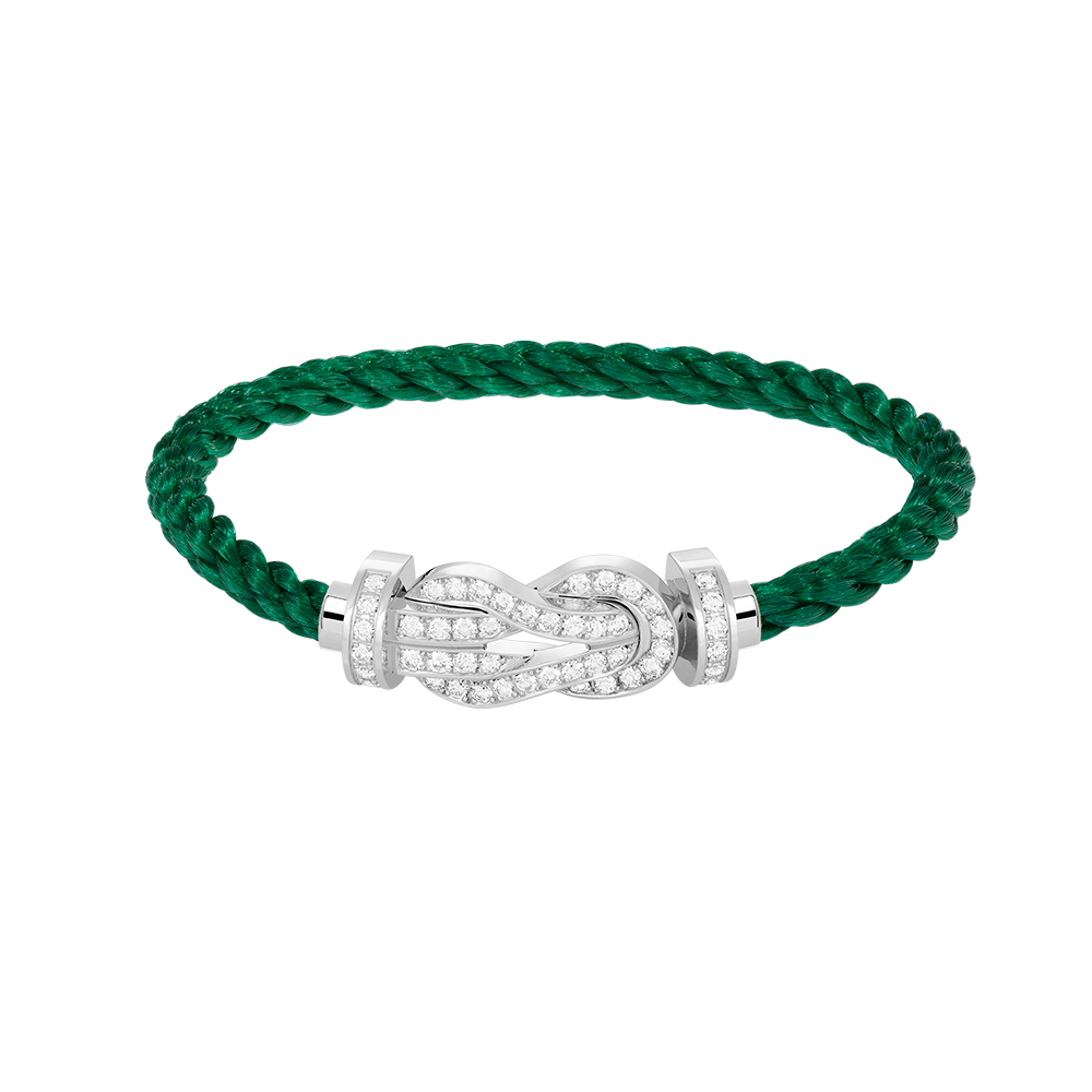 [AuraEcho Jewelry]CHANCE LARGE 8 FIGURE BUCKLE FULL DIAMOND BRACELET SILVER