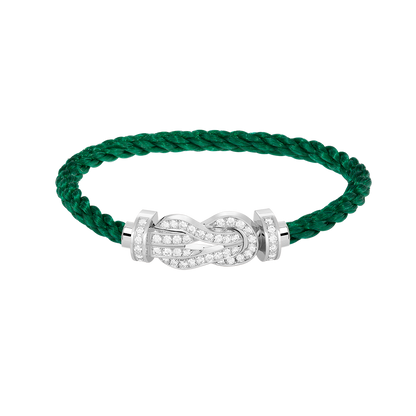 [AuraEcho Jewelry]CHANCE LARGE 8 FIGURE BUCKLE FULL DIAMOND BRACELET SILVER