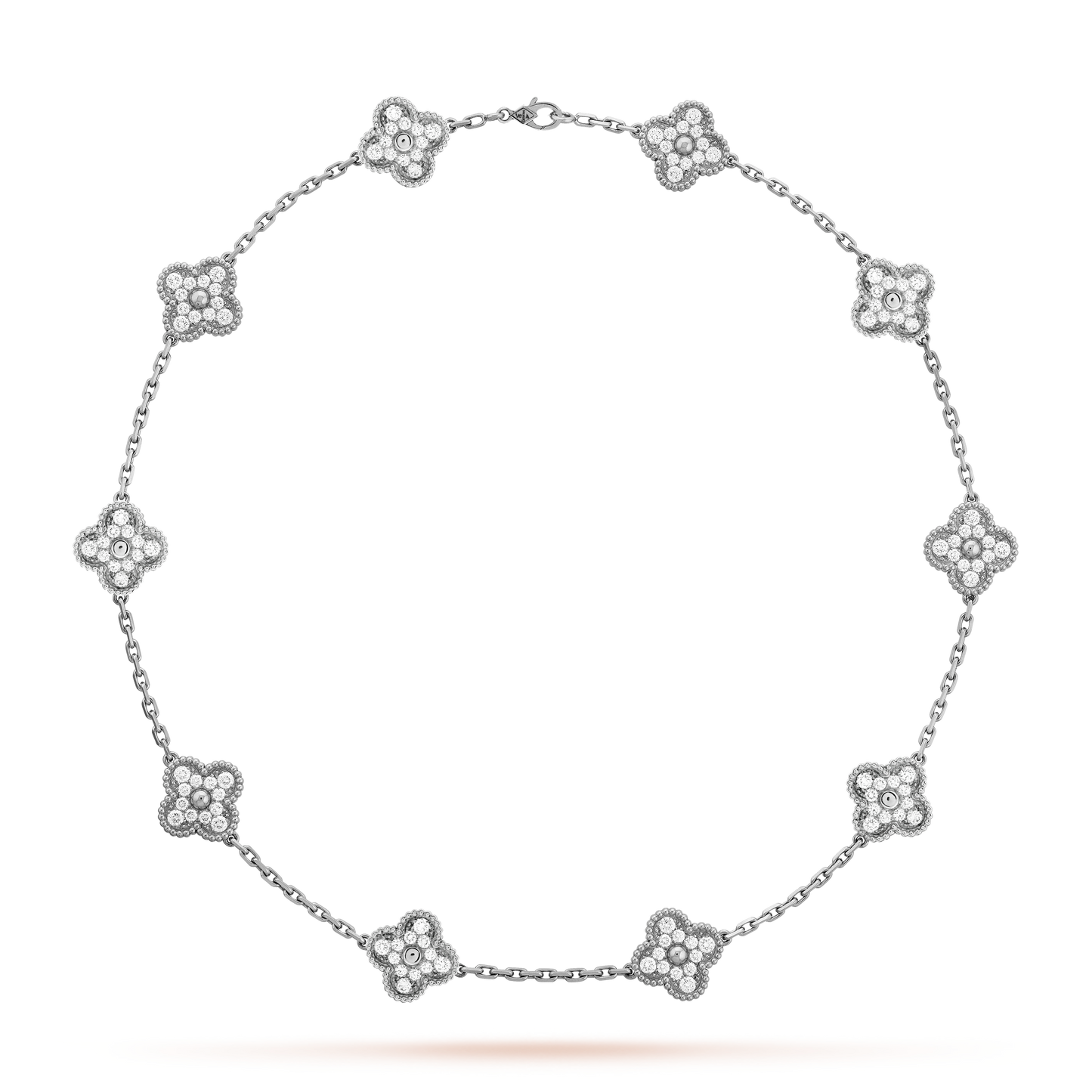 [AuraEcho Jewelry]CLOVER 10 MOTIFS  DIAMOND NECKLACE SILVER