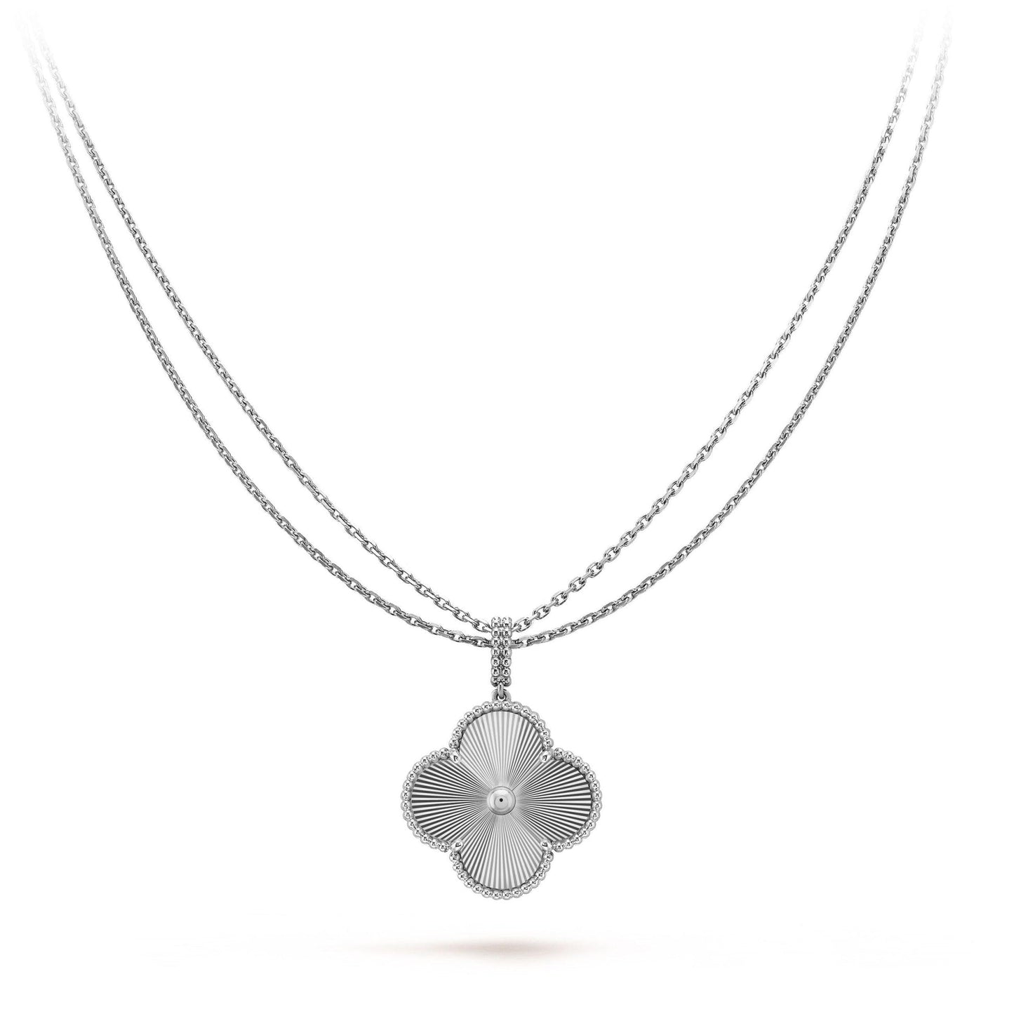 [AuraEcho Jewelry]CLOVER 25MM SILVER BIG CLOVER NECKLACE