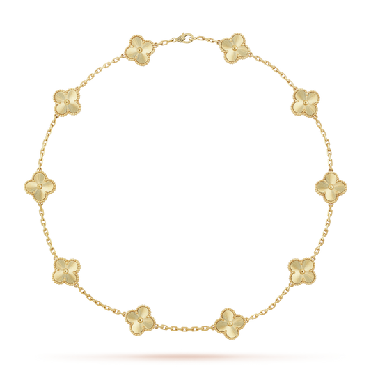 [AuraEcho Jewelry]CLOVER 10 MOTIFS LASER NECKLACE