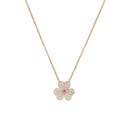 [AuraEcho Jewelry]FRIVOLE ROSE GOLD FLOWER DIAMOND NECKLACE