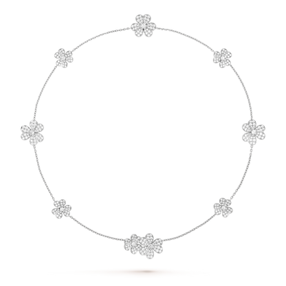 [AuraEcho Jewelry]FRIVOLE SILVER 9 FLOWERS NECKLACE