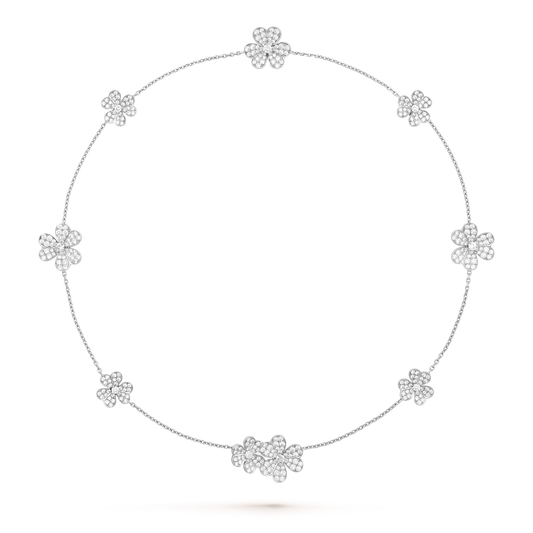 [AuraEcho Jewelry]FRIVOLE SILVER 9 FLOWERS NECKLACE
