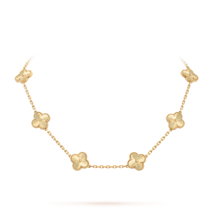 [AuraEcho Jewelry]CLOVER 10 MOTIFS LASER NECKLACE