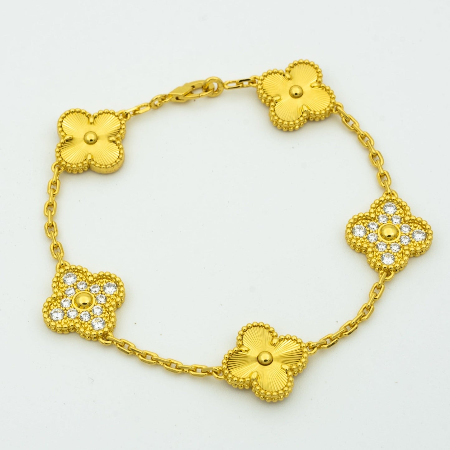 [AuraEcho Jewelry]CLOVER BRACELET 5 MOTIFS GOLD DIAMOND
