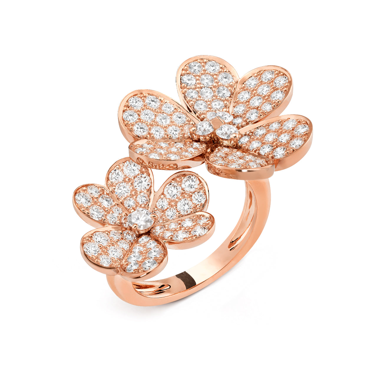 [AuraEcho Jewelry]FRIVOLE DOUBLE GOLDEN FLOWER DIAMOND RING
