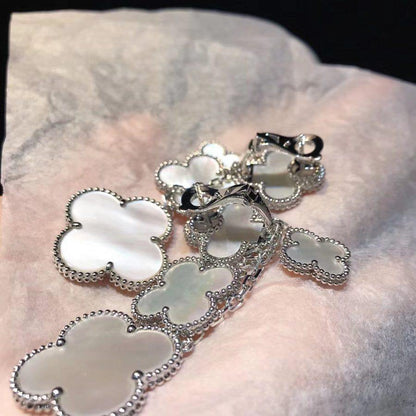 [AuraEcho Jewelry]CLOVER EARRINGS WHITE MOP 4 MOTIFS SILVER