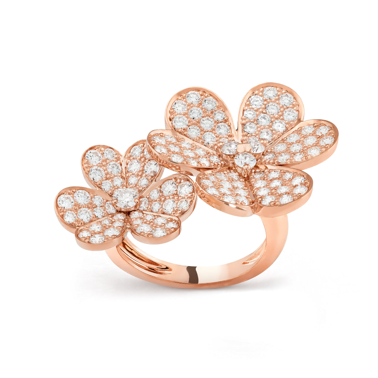 [AuraEcho Jewelry]FRIVOLE DOUBLE GOLDEN FLOWER DIAMOND RING