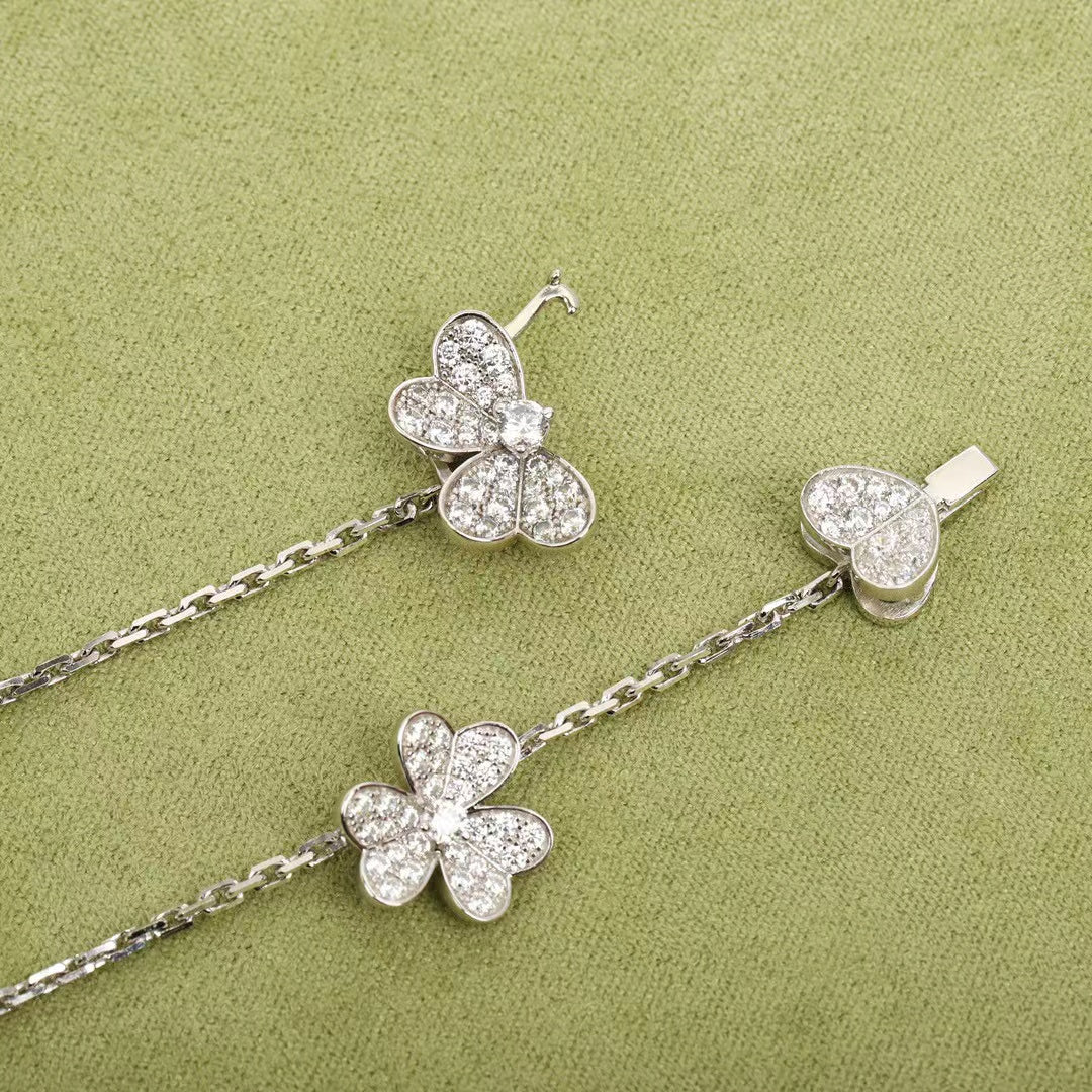 [AuraEcho Jewelry]FRIVOLE SILVER 9 FLOWERS NECKLACE