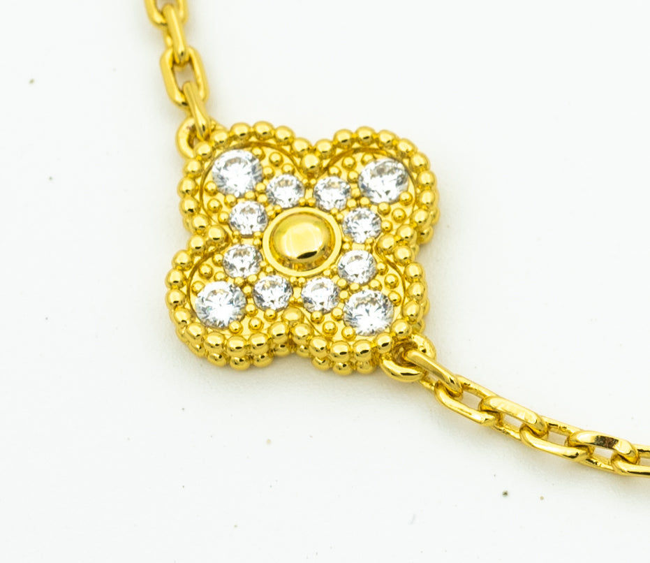 [AuraEcho Jewelry]CLOVER BRACELET 5 MOTIFS GOLD DIAMOND