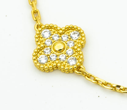 [AuraEcho Jewelry]CLOVER BRACELET 5 MOTIFS GOLD DIAMOND