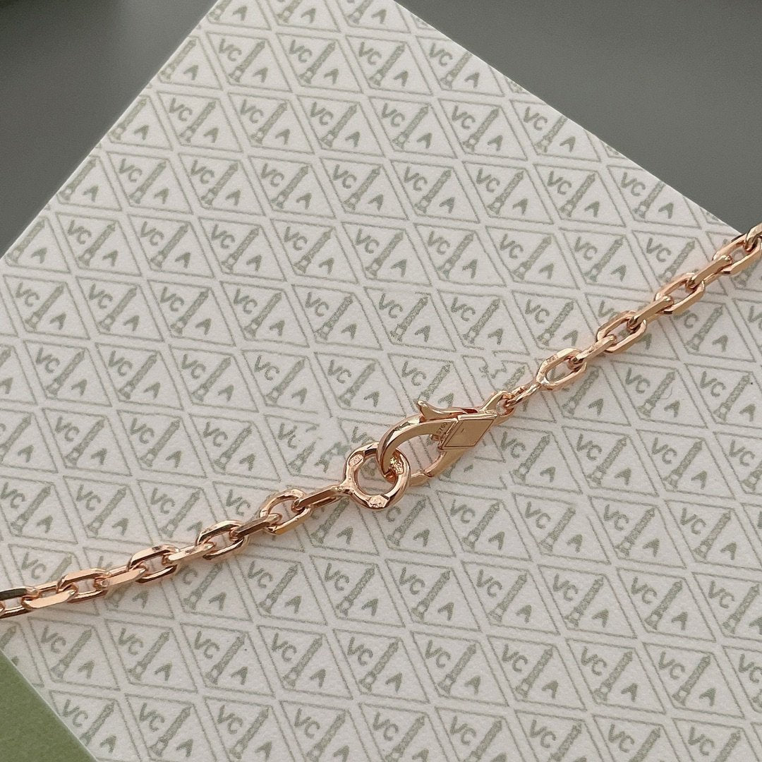 [AuraEcho Jewelry]LUCKY SPRING 15 MOTIFS ROSE GOLD NECKLACE