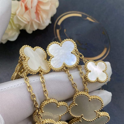 [AuraEcho Jewelry]CLOVER EARRINGS WHITE MOP 4 MOTIFS GOLD