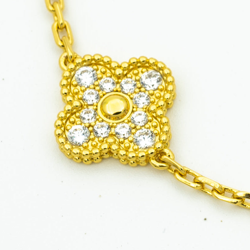 [AuraEcho Jewelry]CLOVER BRACELET 5 MOTIFS GOLD DIAMOND