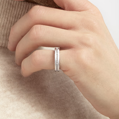 [AuraEcho Jewelry]ZERO 1 ONE-BAND PAVED DIAMONDS ON THE SPIRAL RING