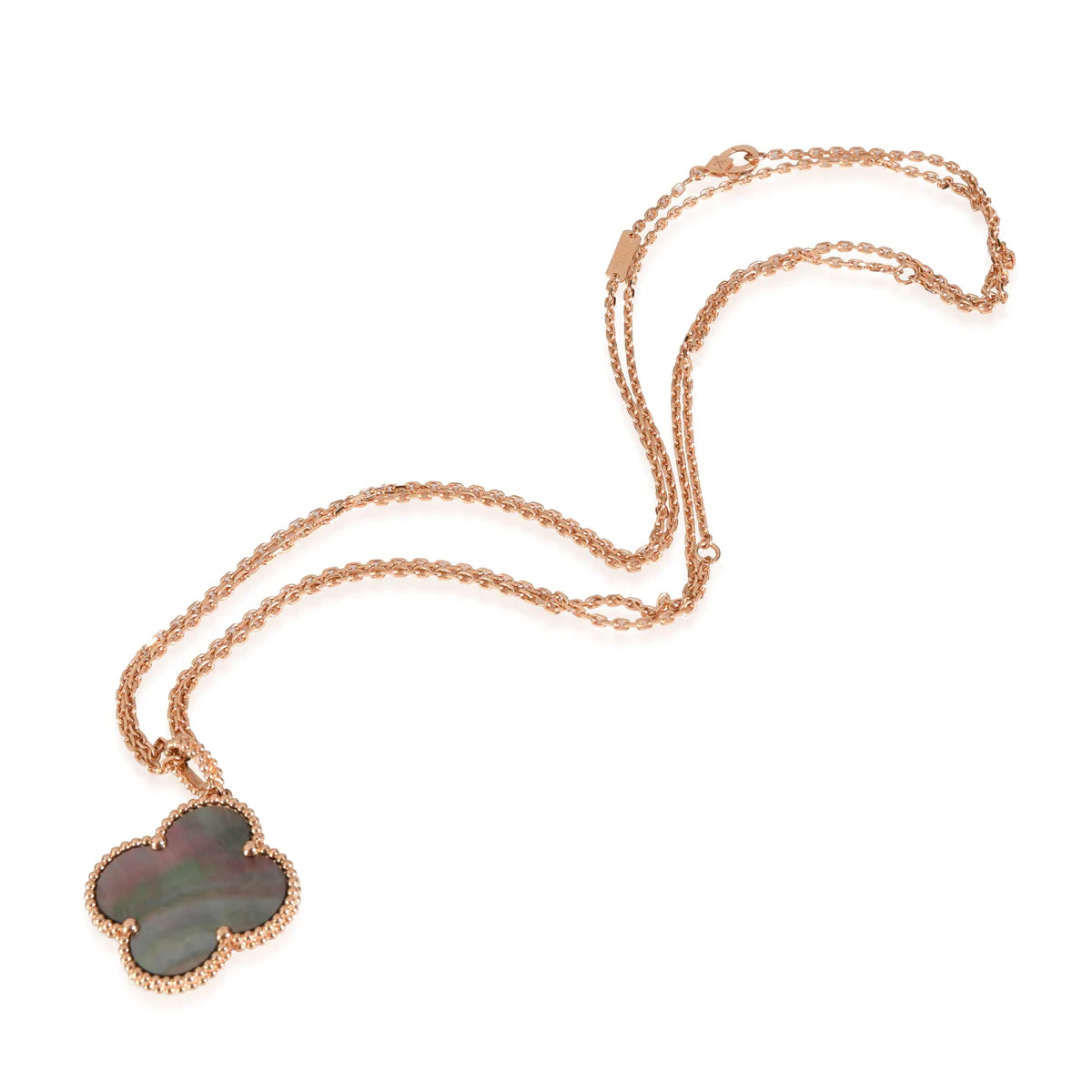 [AuraEcho Jewelry]CLOVER 25MM GOLD DARK MOP BIG CLOVER NECKLACE