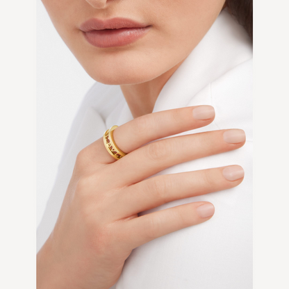 [AuraEcho Jewelry]ZERO 1 ONE-BAND WITH OPENWORK LOGO SPIRAL RING
