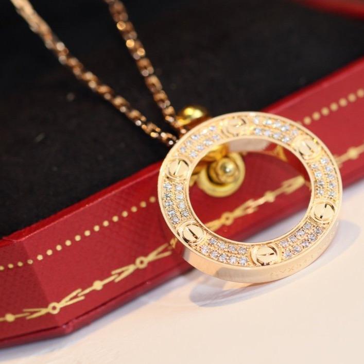 [AuraEcho Jewelry]LOVE NECKLACE ADJUSTABLE ROSE GOLD