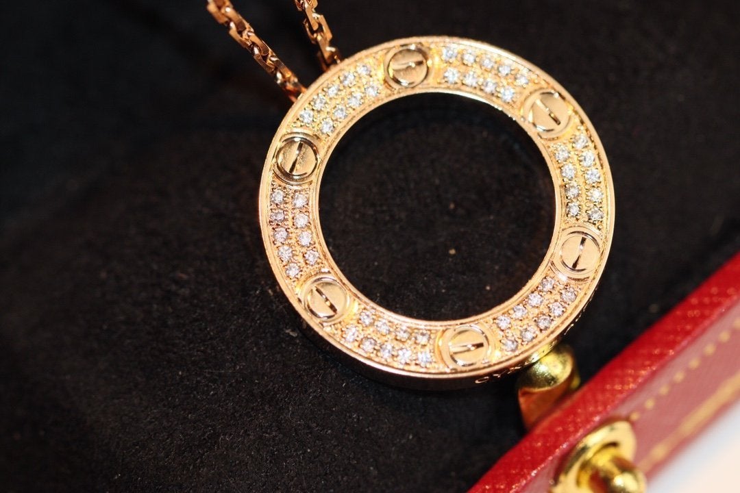[AuraEcho Jewelry]LOVE NECKLACE ADJUSTABLE ROSE GOLD