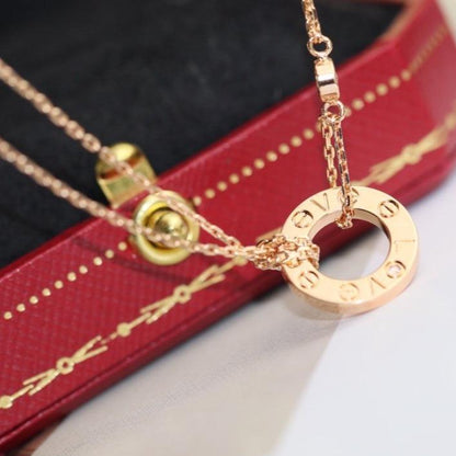 [AuraEcho Jewelry]LOVE NECKLACE ADJUSTABLE ROSE GOLD 2 DIAMOND